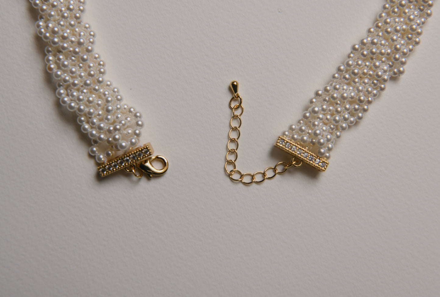 Braided Pearl Necklace (Gold-Plated)