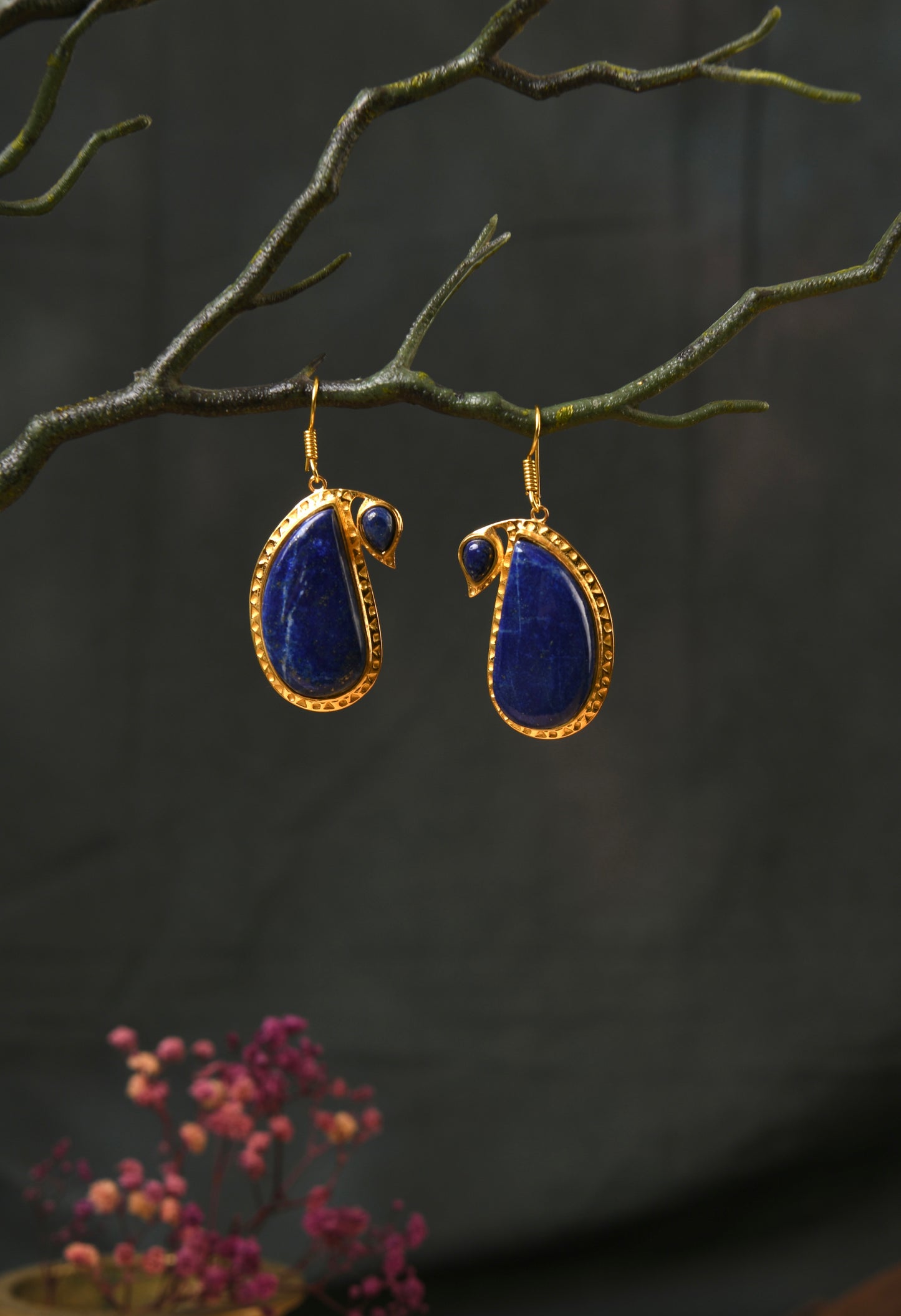 Lapis Lazuli Peacock Earrings