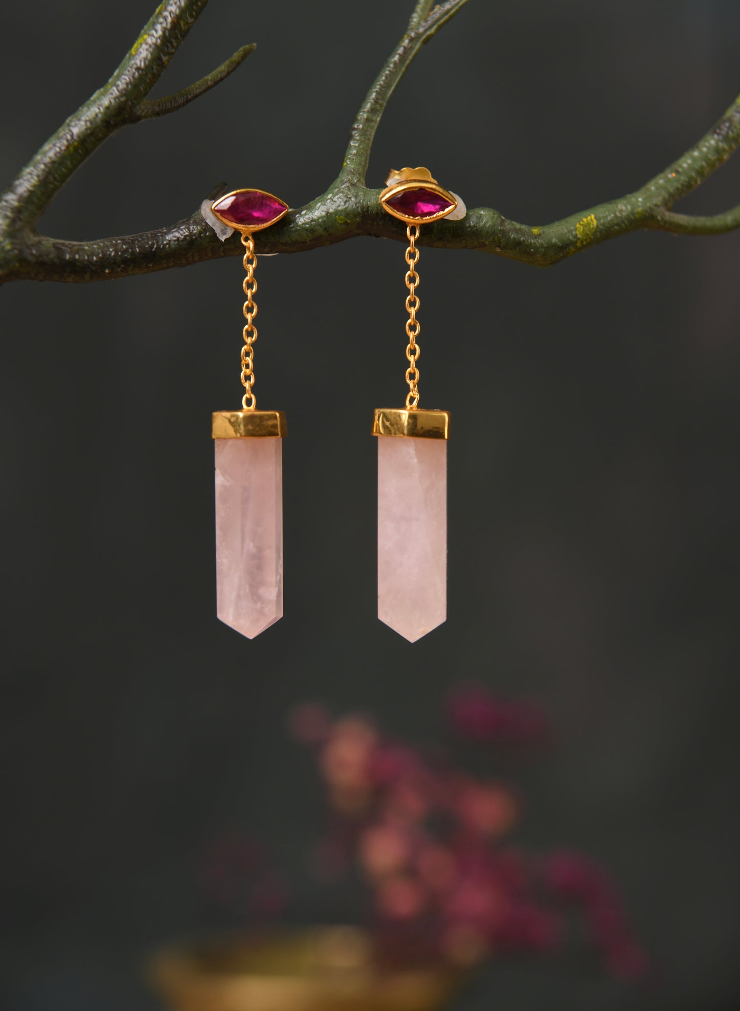 Sacred Eye Rose Quartz Earrings
