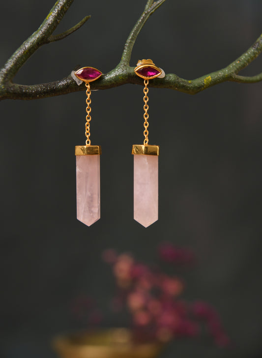 Sacred Eye Rose Quartz Earrings