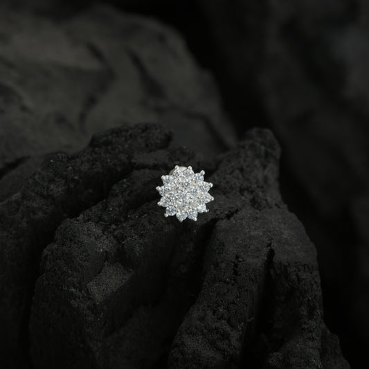 Raat Ki Rani CZ Silver Nose Pin