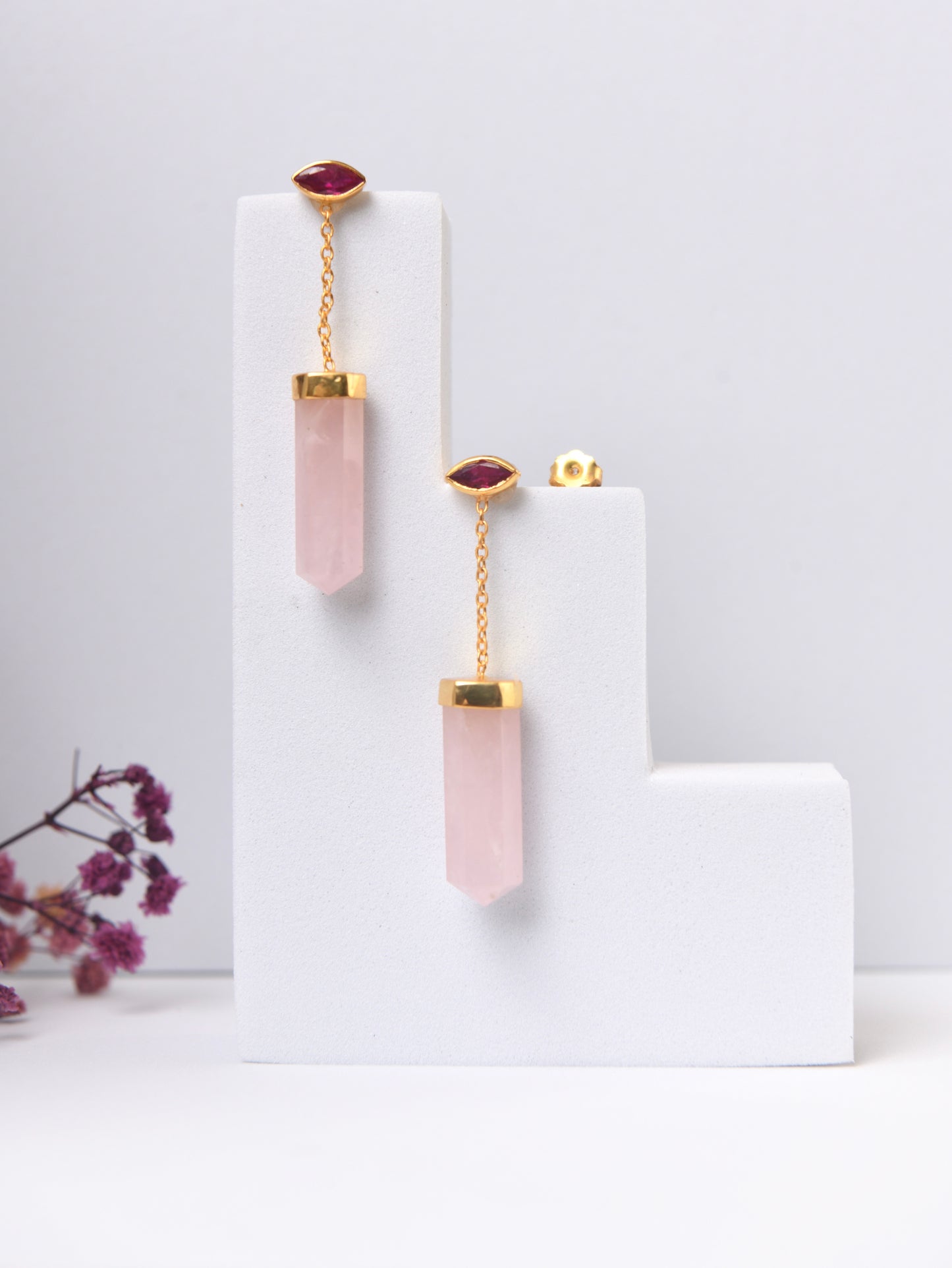 Sacred Eye Rose Quartz Earrings