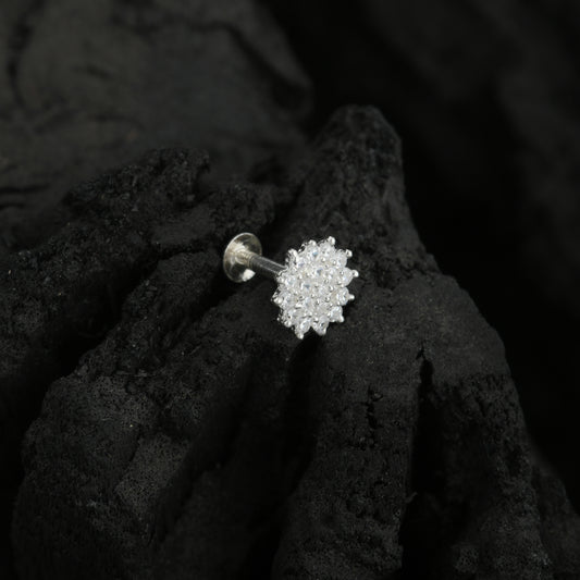 Raat Ki Rani CZ Silver Nose Pin