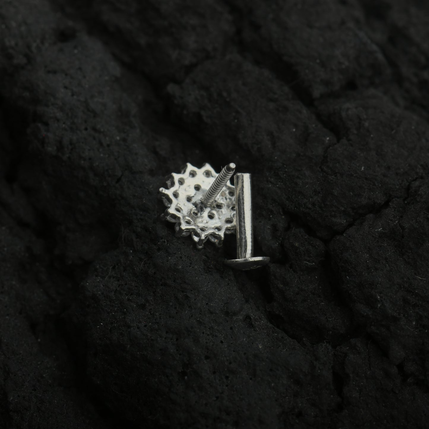 Raat Ki Rani CZ Silver Nose Pin