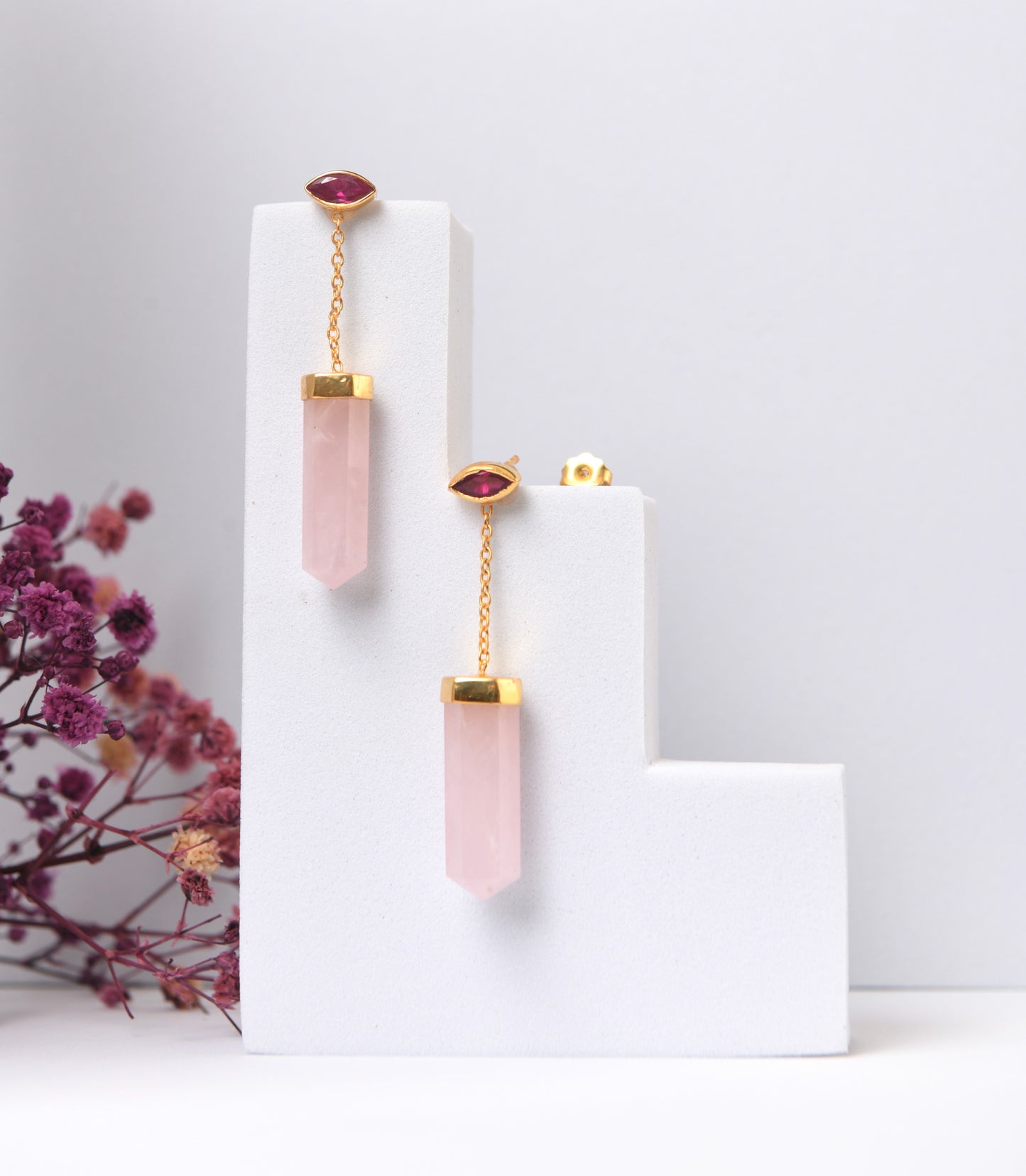 Sacred Eye Rose Quartz Earrings