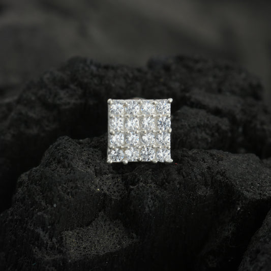 Quart CZ Silver Nose Pin