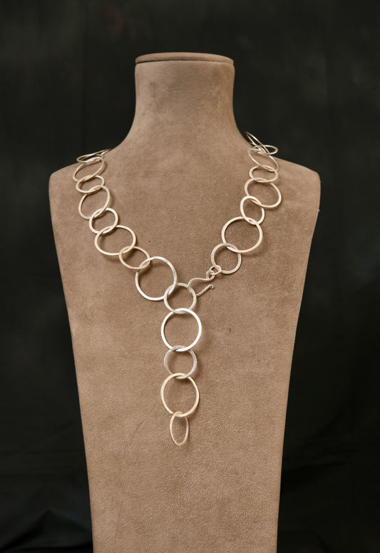 Silver Linked Hoops Necklace