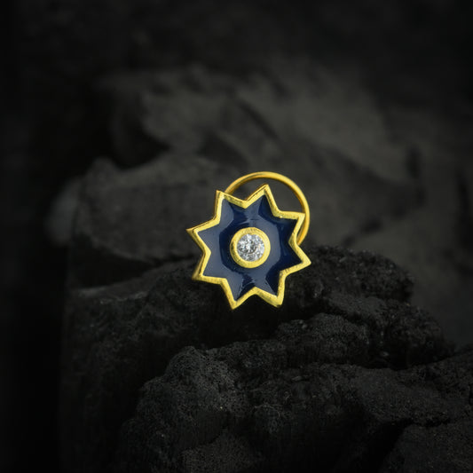 Stellar Gold Plated Silver Nose Pin