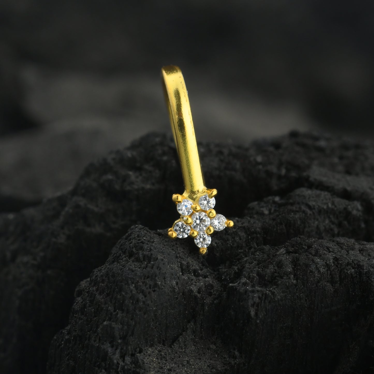 Gold Plated Silver Little Star Clip on Nose pin