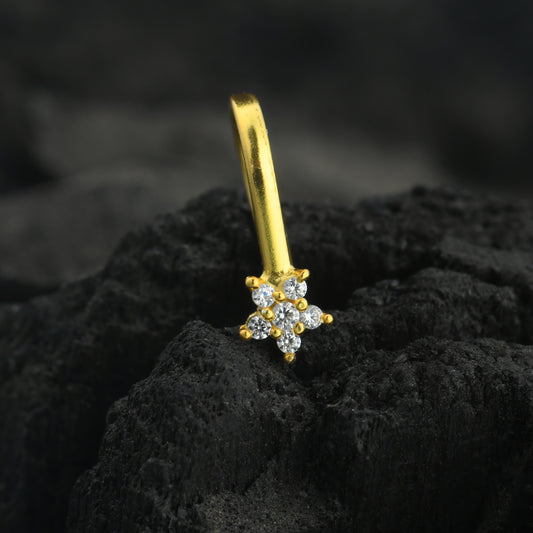 Gold Plated Silver Little Star Clip on Nose pin