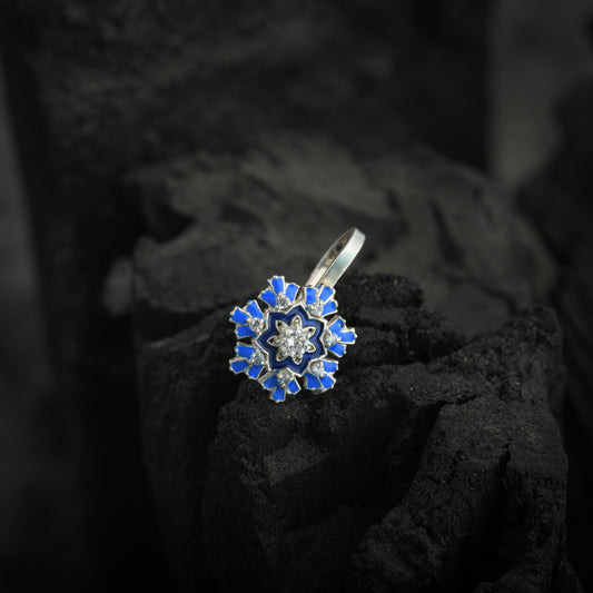 Hydrangea Flower Silver Nose Pin