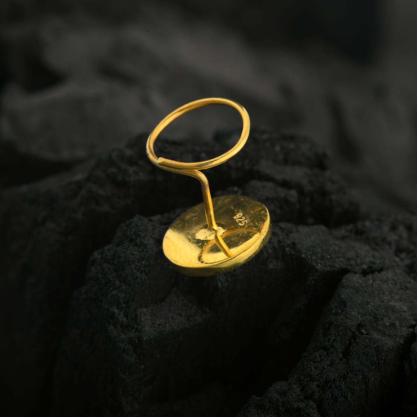 Blue Poppy Enamel Gold Plated Silver Nose Pin