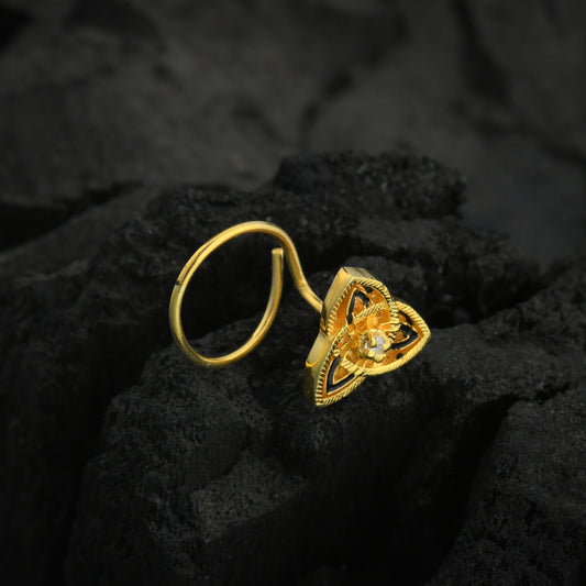 Mystic Triangle Gold Plated Silver Nose Pin
