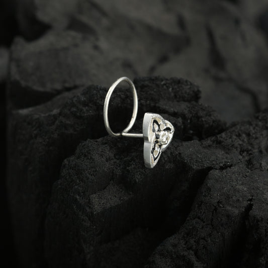 Mystic Triangle Silver Nose Pin