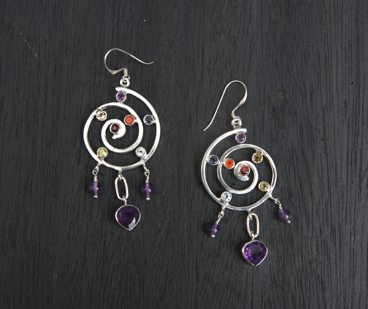 Chakra Spiral Earrings