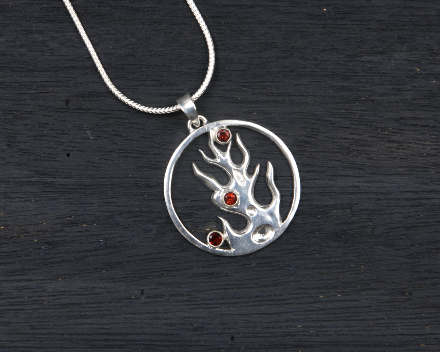Fire Element Silver Pendant