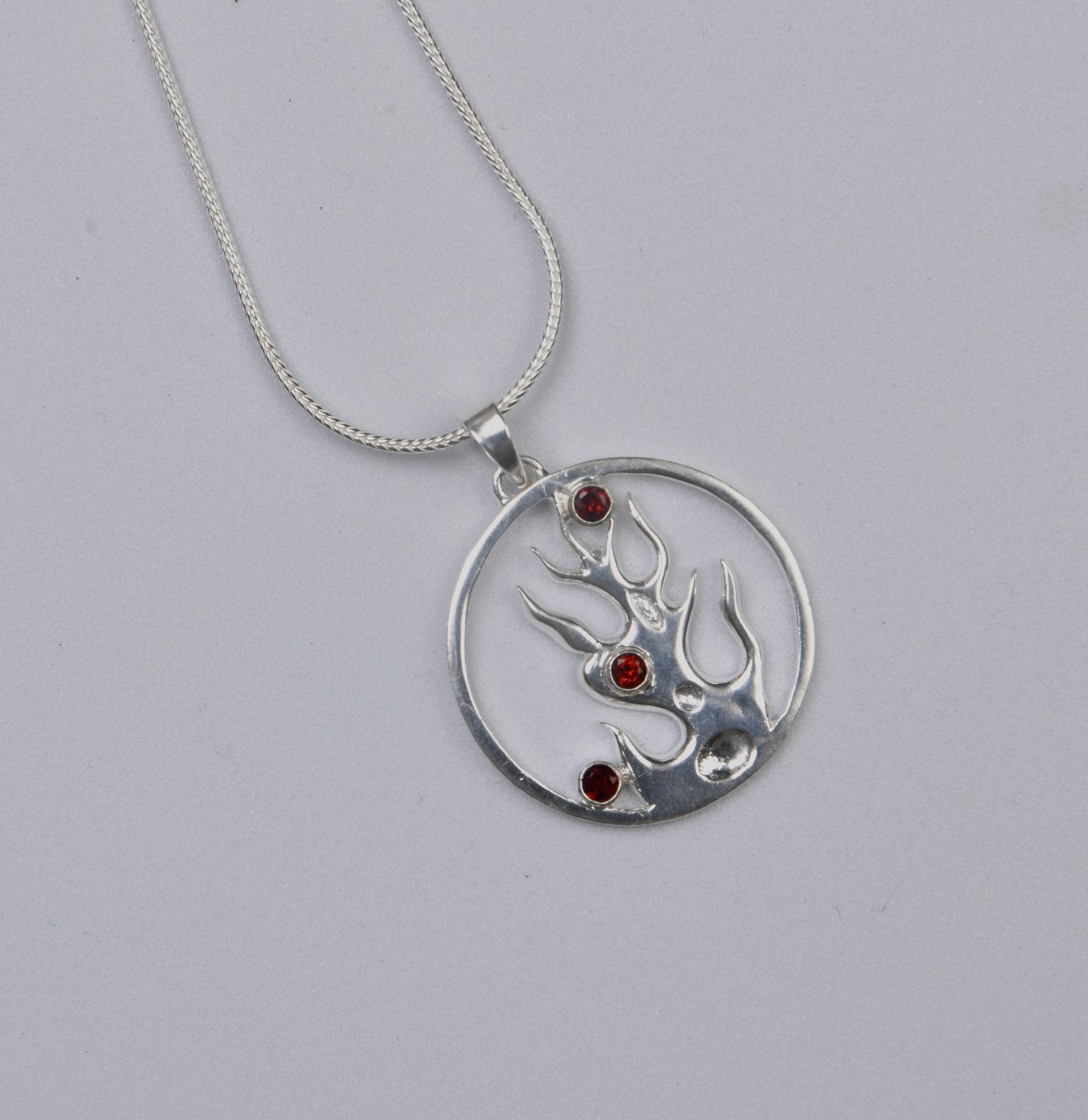 Fire Element Silver Pendant