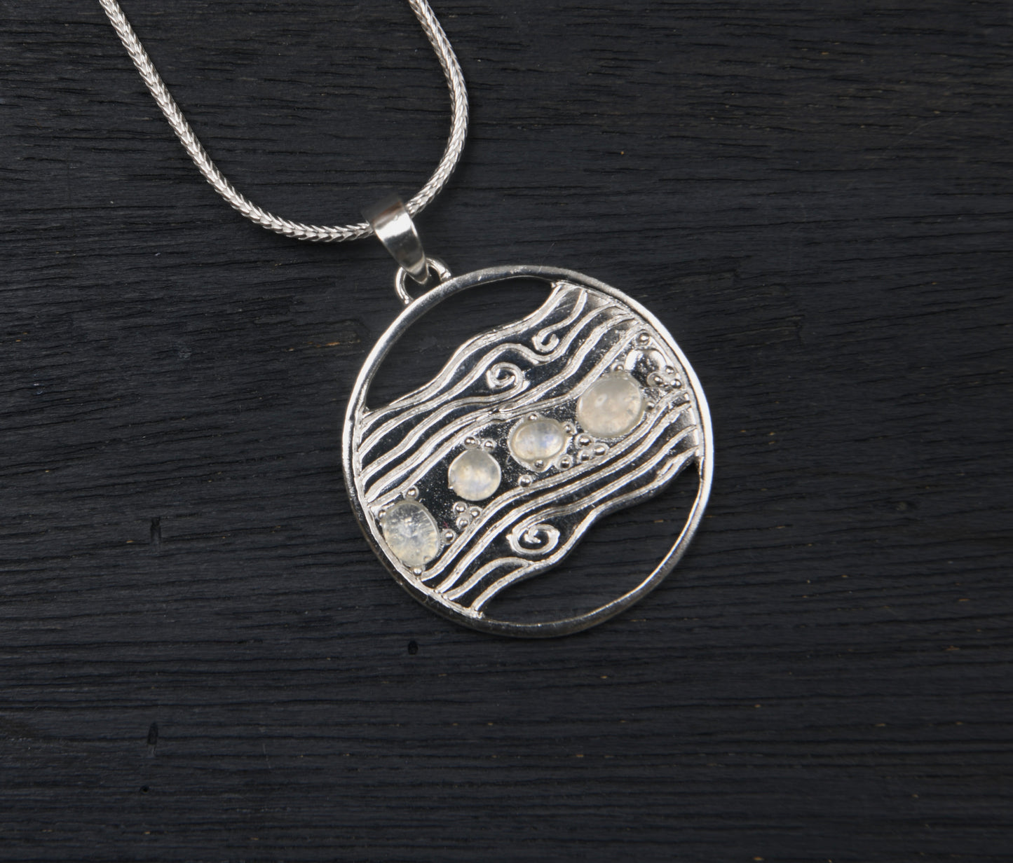 Healing Chakra Water Element Silver Pendant