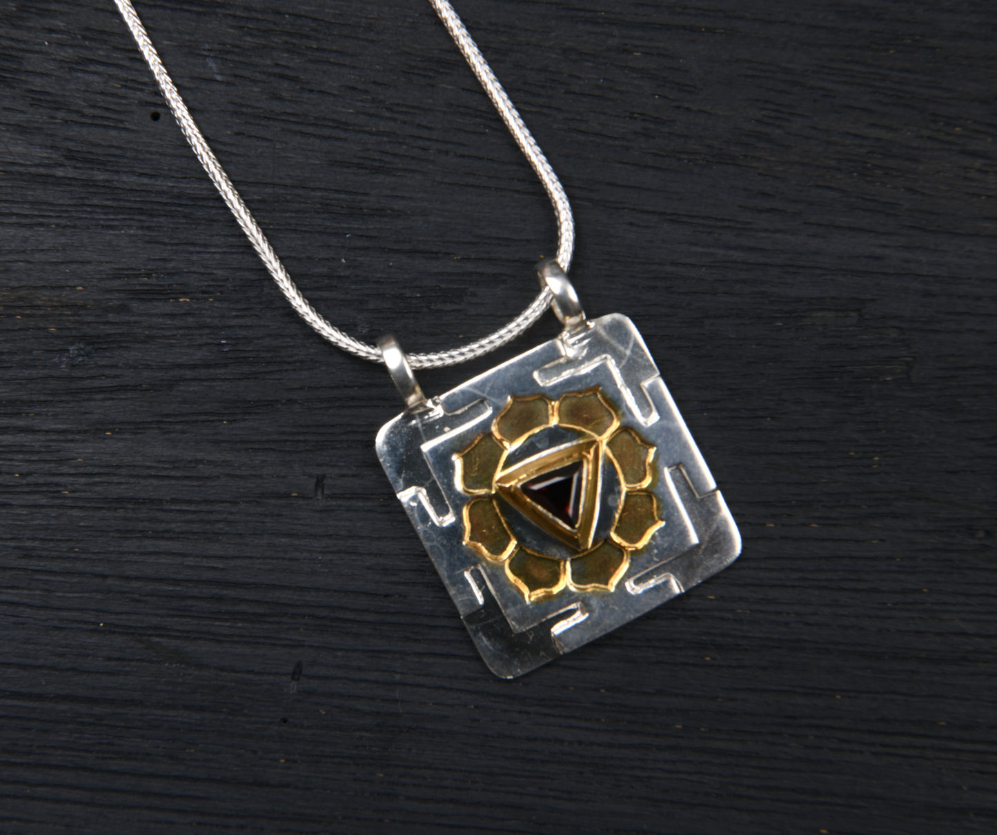 Sacred Geometry Goddess Kali Silver Pendant
