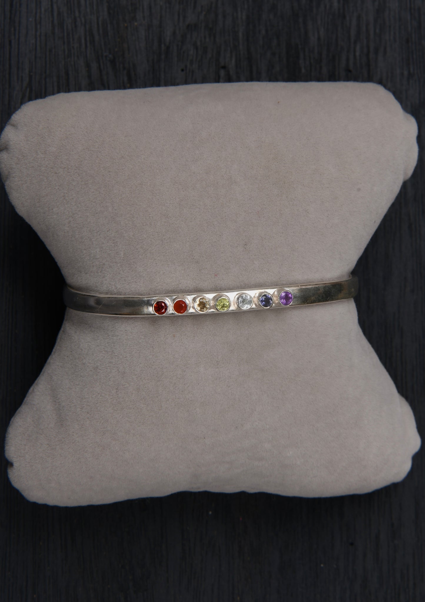 Chakra Silver Bangle