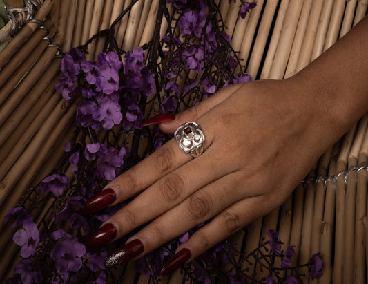 Focus On Feelings Muladhara Silver Garnet Ring