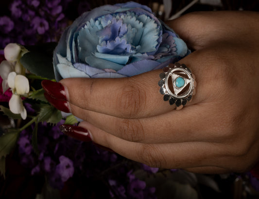 'I Speak'- Visuddhi Chakra Silver Turquoise Ring