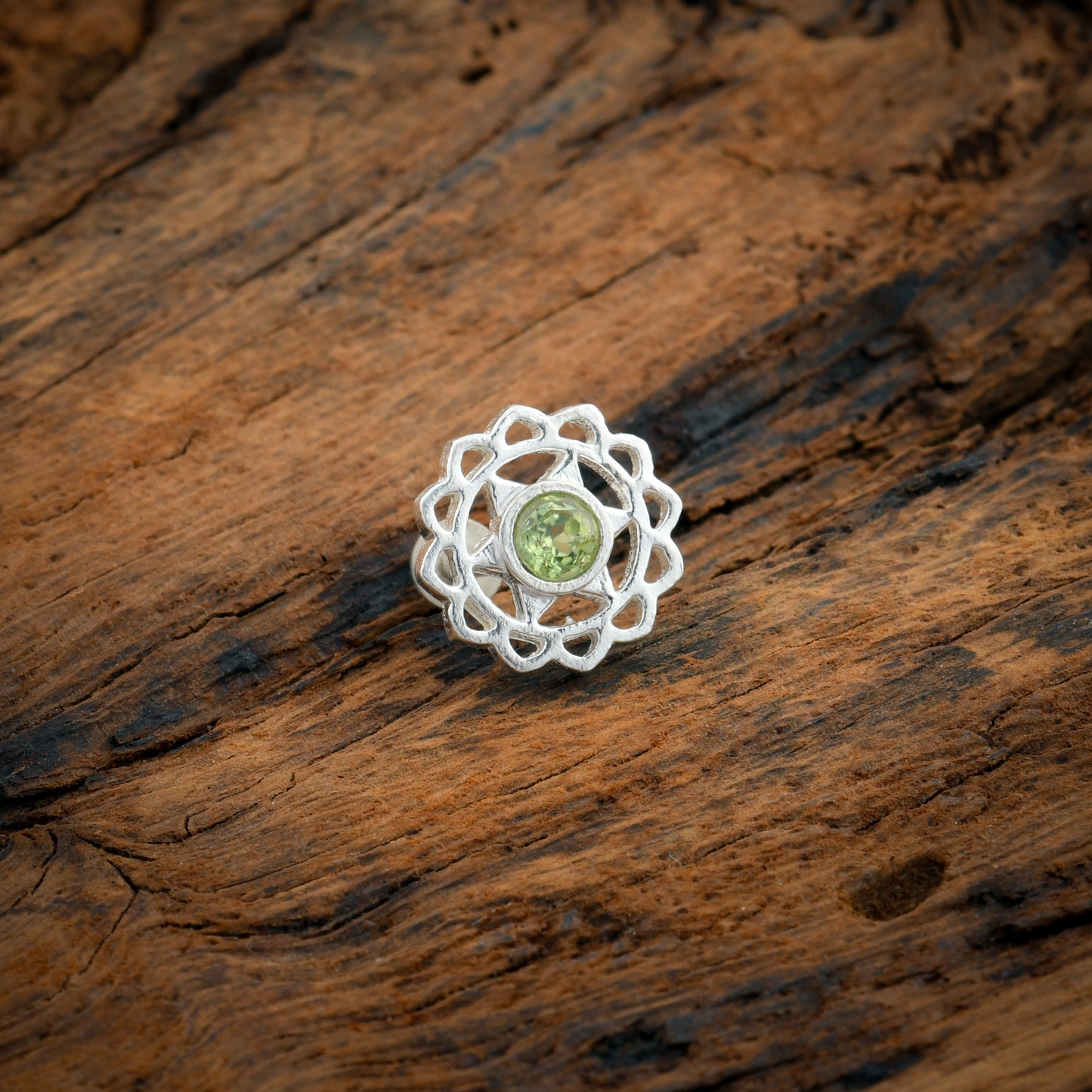 Anahat(Heart Chakra) Silver Nose Pin