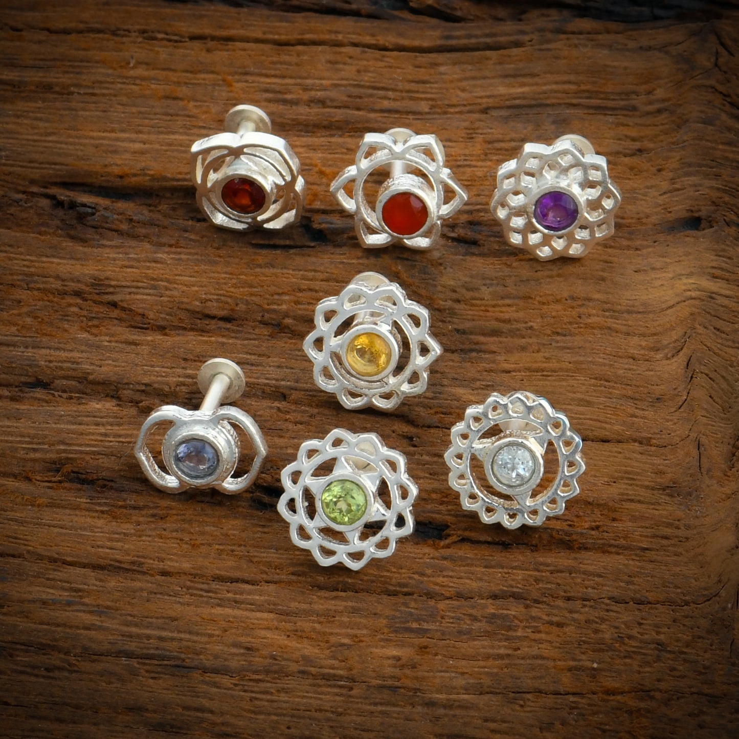 Vishuddhi Chakra Silver Nose Pin