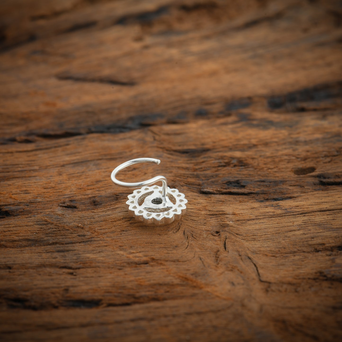 Vishuddhi Chakra Silver Nose Pin