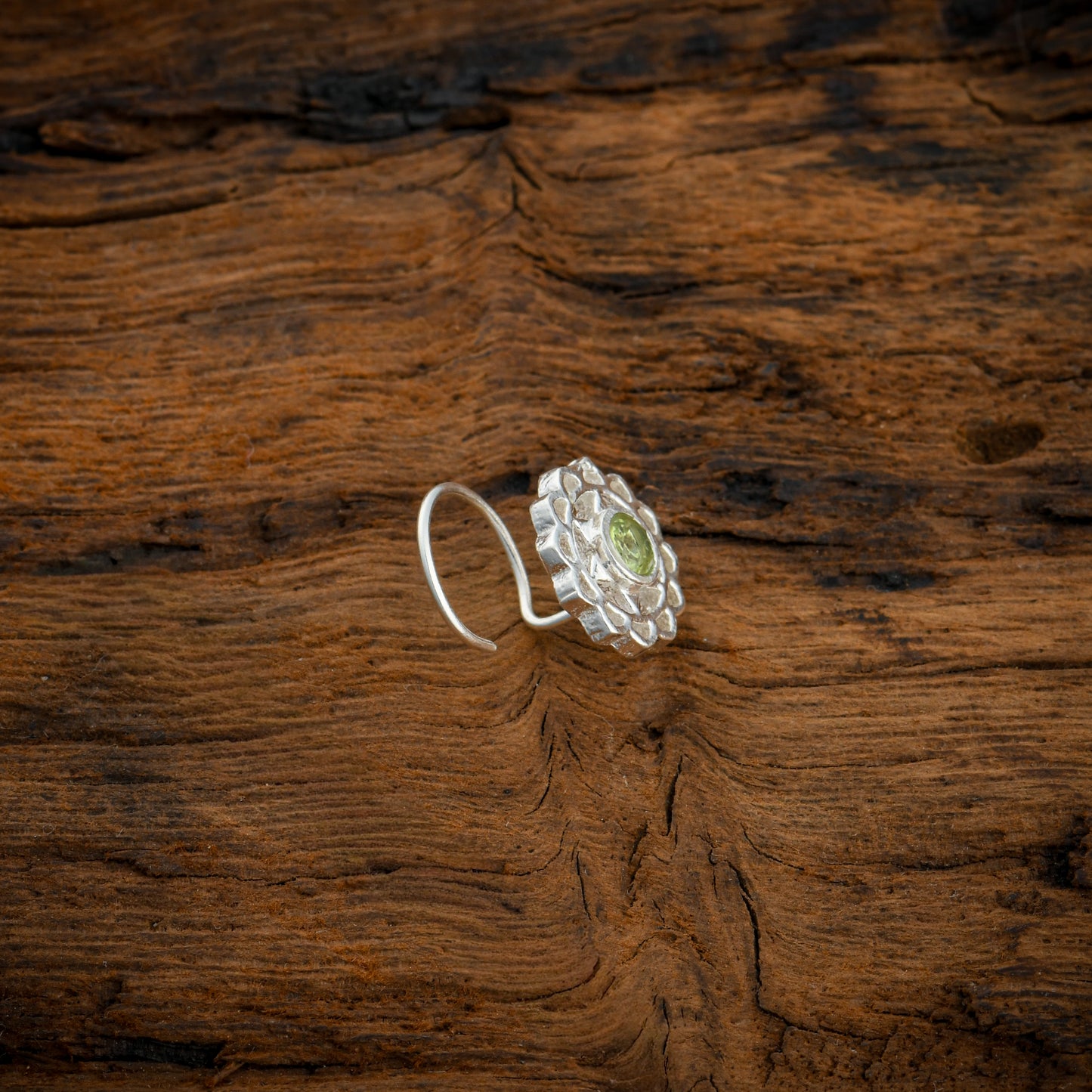 Anahat(Heart Chakra) Silver Nose Pin