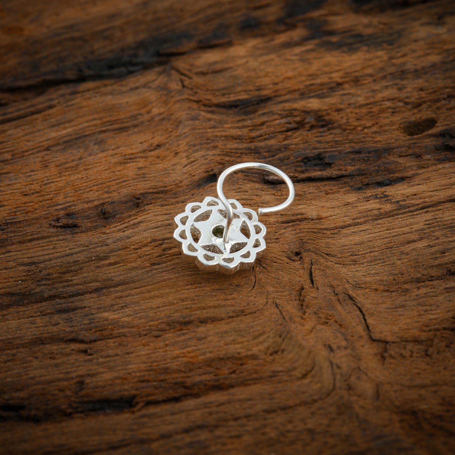 Anahat(Heart Chakra) Silver Nose Pin