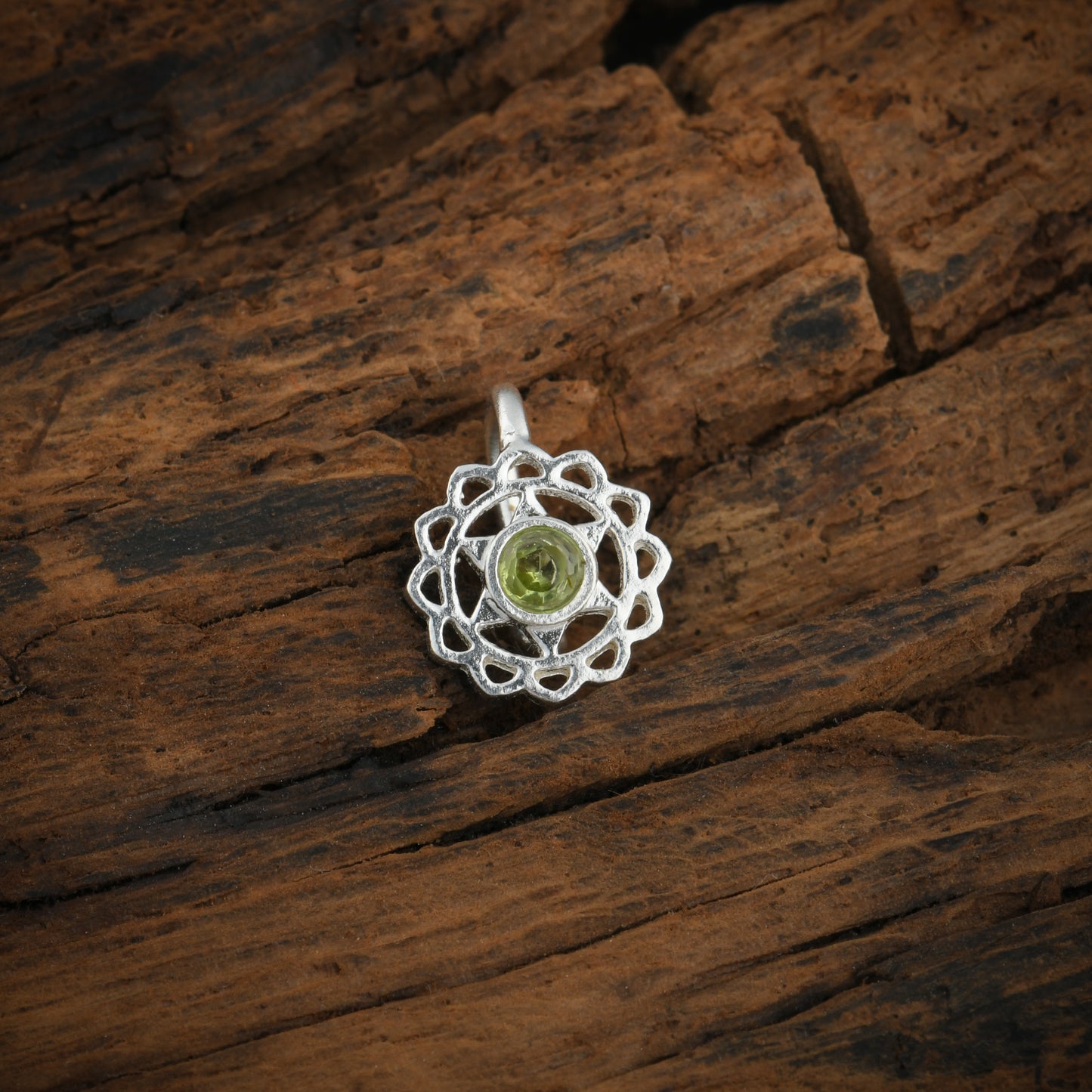 Anahat(Heart Chakra) Silver Nose Pin