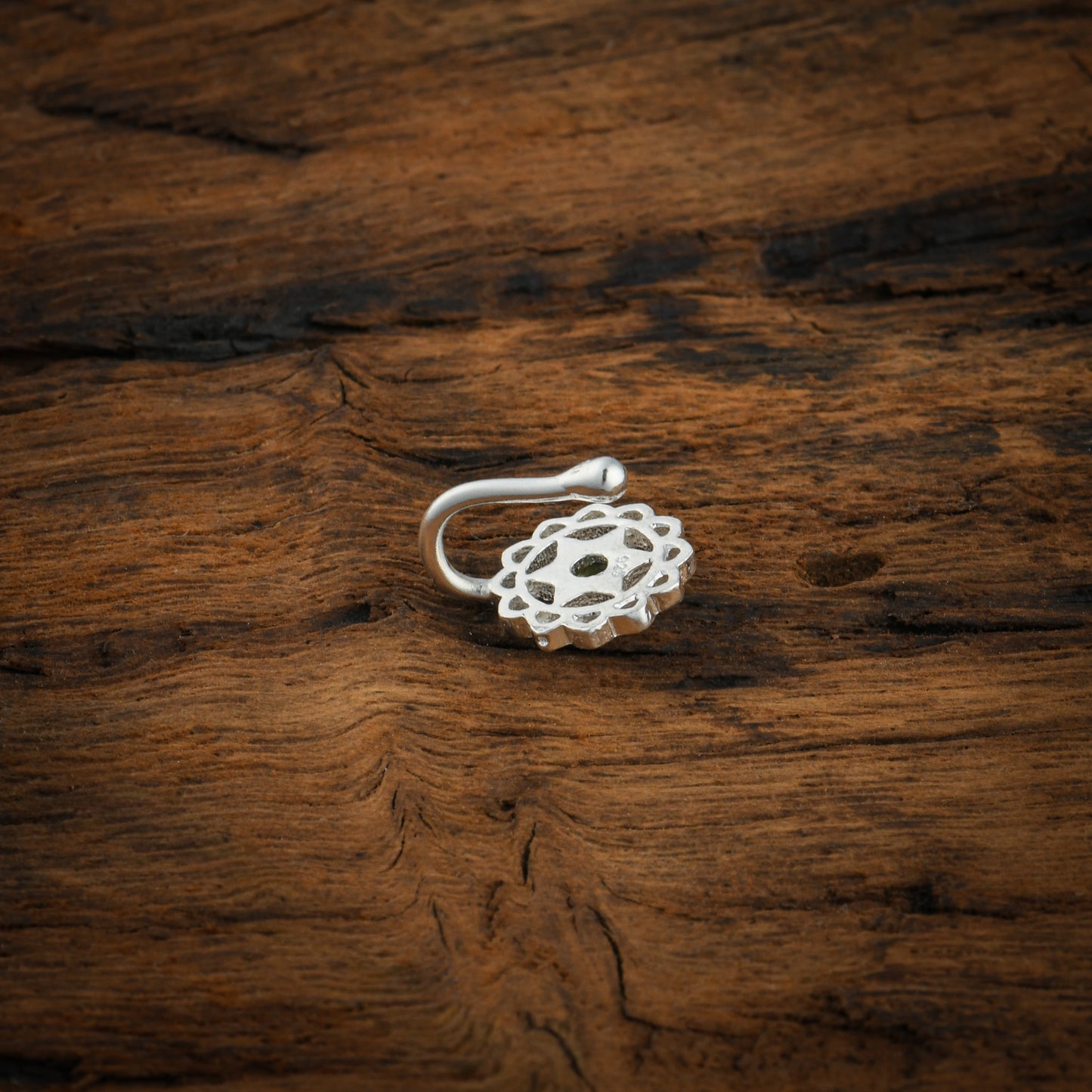 Anahat(Heart Chakra) Silver Nose Pin