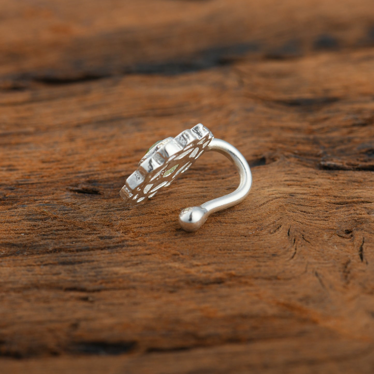 Anahat(Heart Chakra) Silver Nose Pin