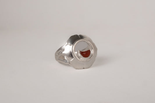 Courage - Silver Sacral Chakra Carnelian Ring