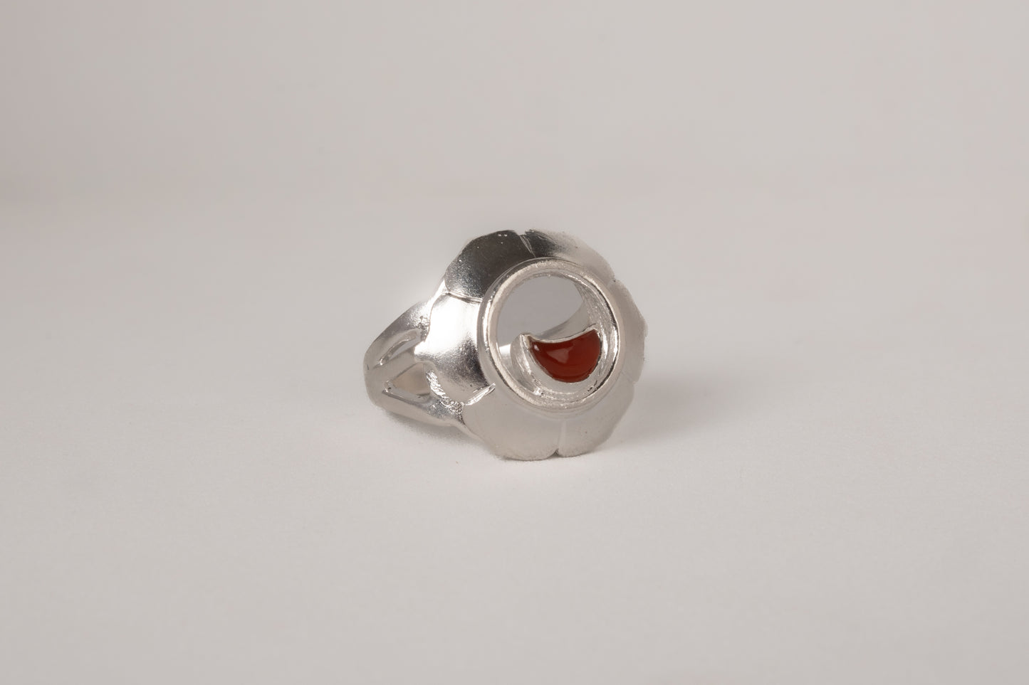 Courage - Silver Sacral Chakra Carnelian Ring