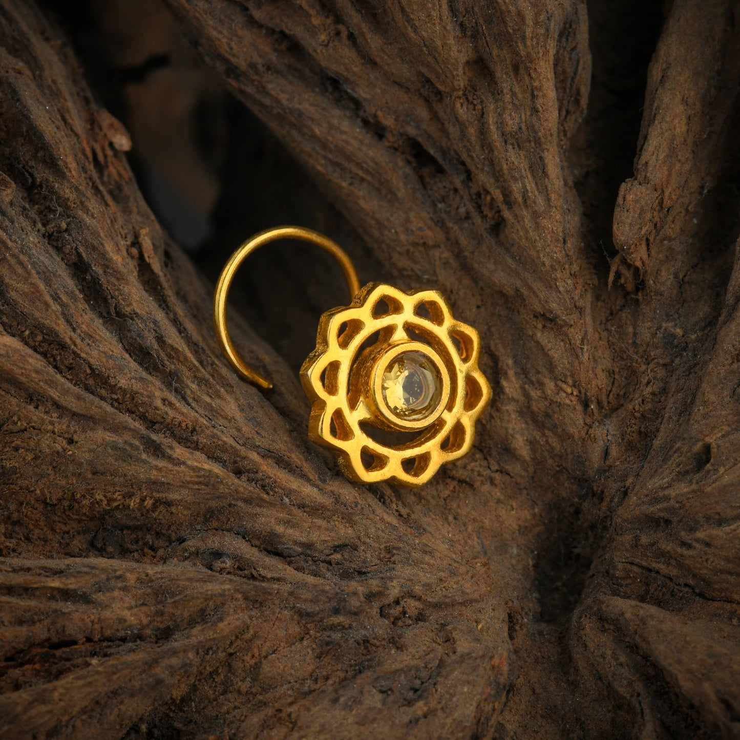 Swadhisthana(Sacral) Chakra Gold Plated Silver Nose Pin
