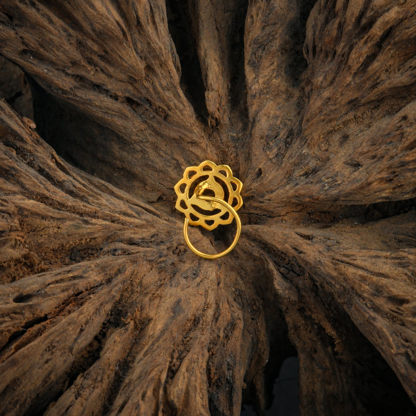 Swadhisthana(Sacral) Chakra Gold Plated Silver Nose Pin