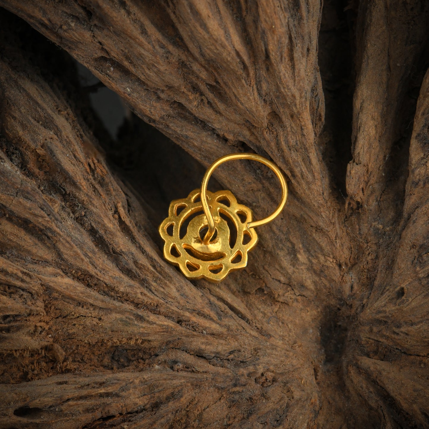 Swadhisthana(Sacral) Chakra Gold Plated Silver Nose Pin