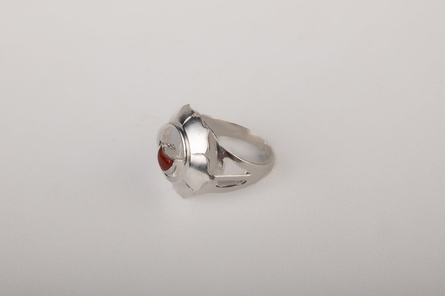 Courage - Silver Sacral Chakra Carnelian Ring