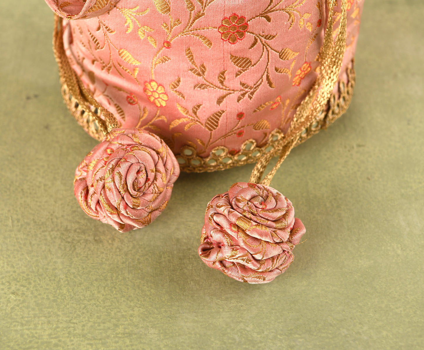 Floral Silk Potli Bag