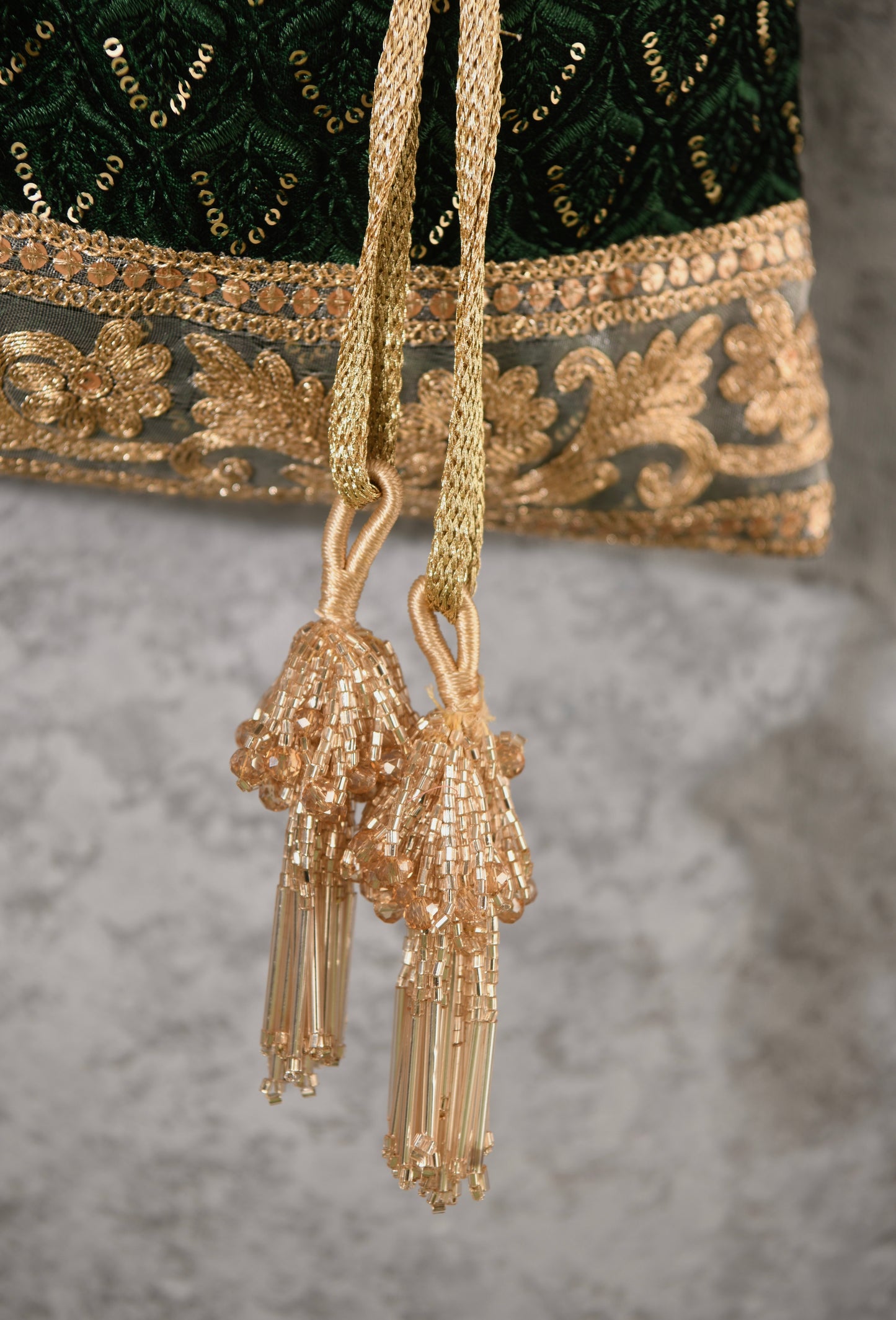 Green Velvet Potli Bag