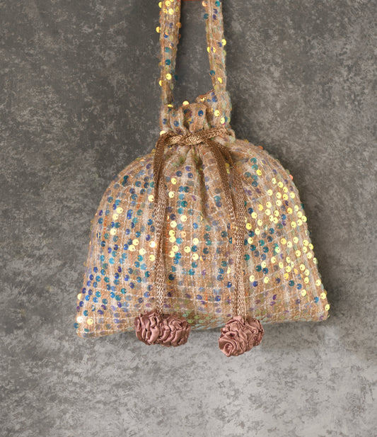 Sequined Tassled Potli Bag