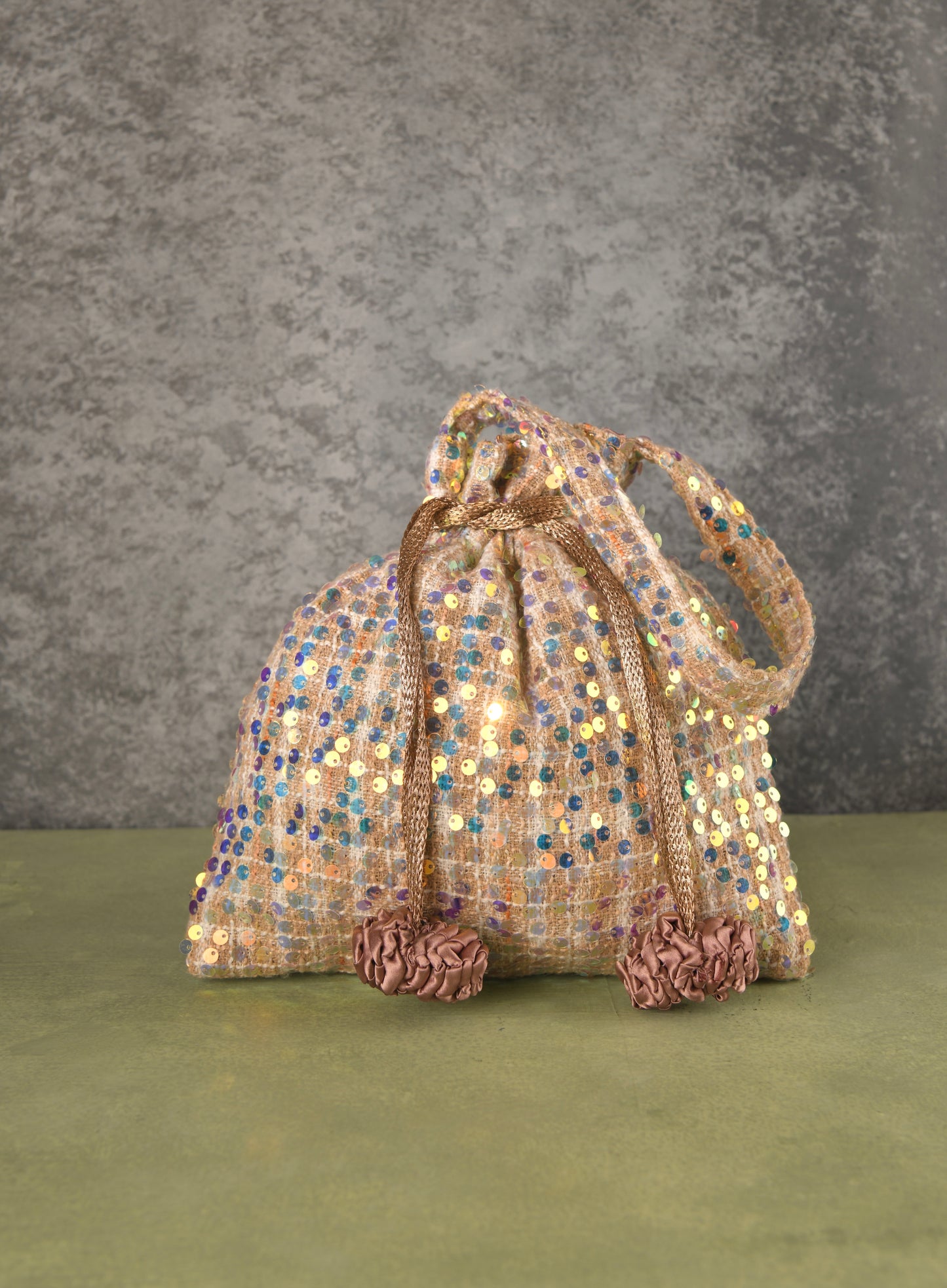 Sequined Tassled Potli Bag