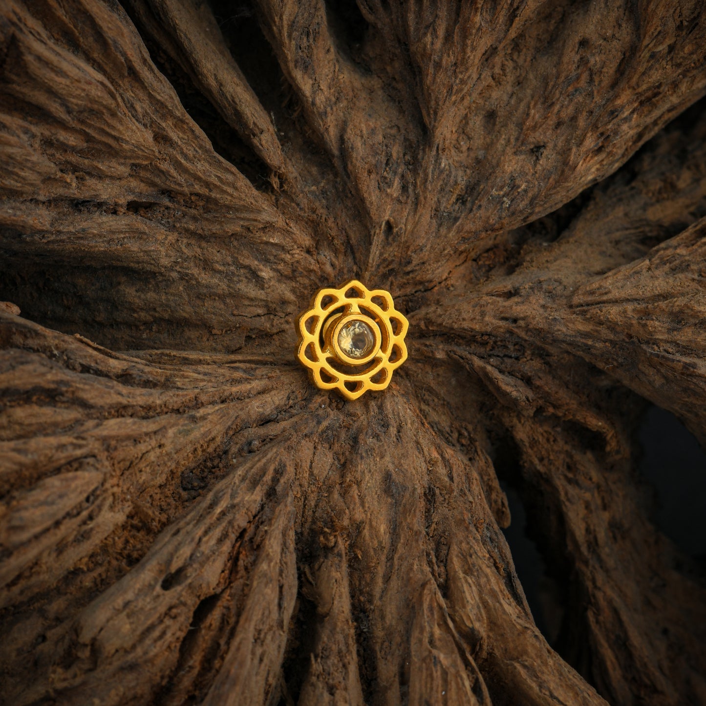 Swadhisthana(Sacral) Chakra Gold Plated Silver Nose Pin