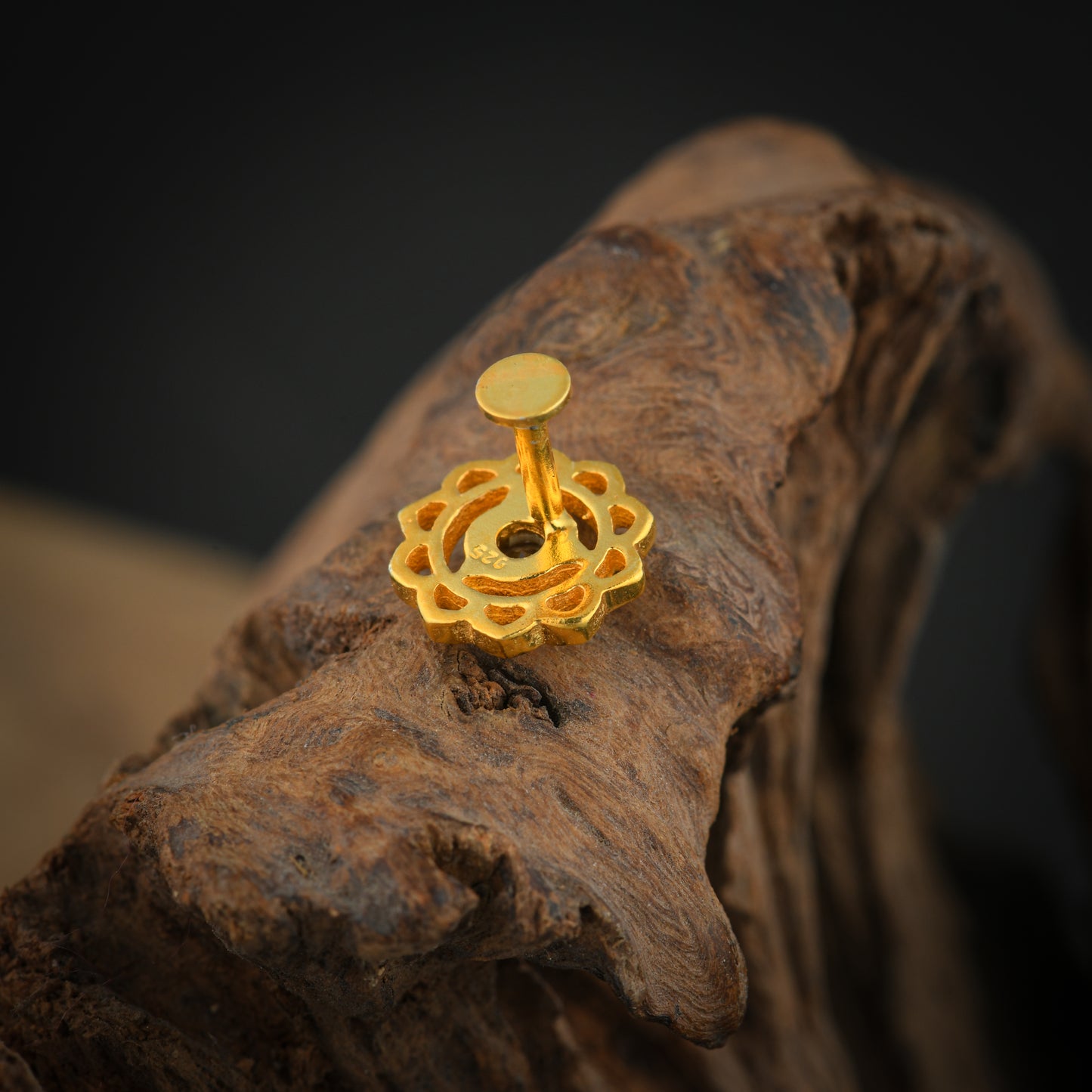 Swadhisthana(Sacral) Chakra Gold Plated Silver Nose Pin