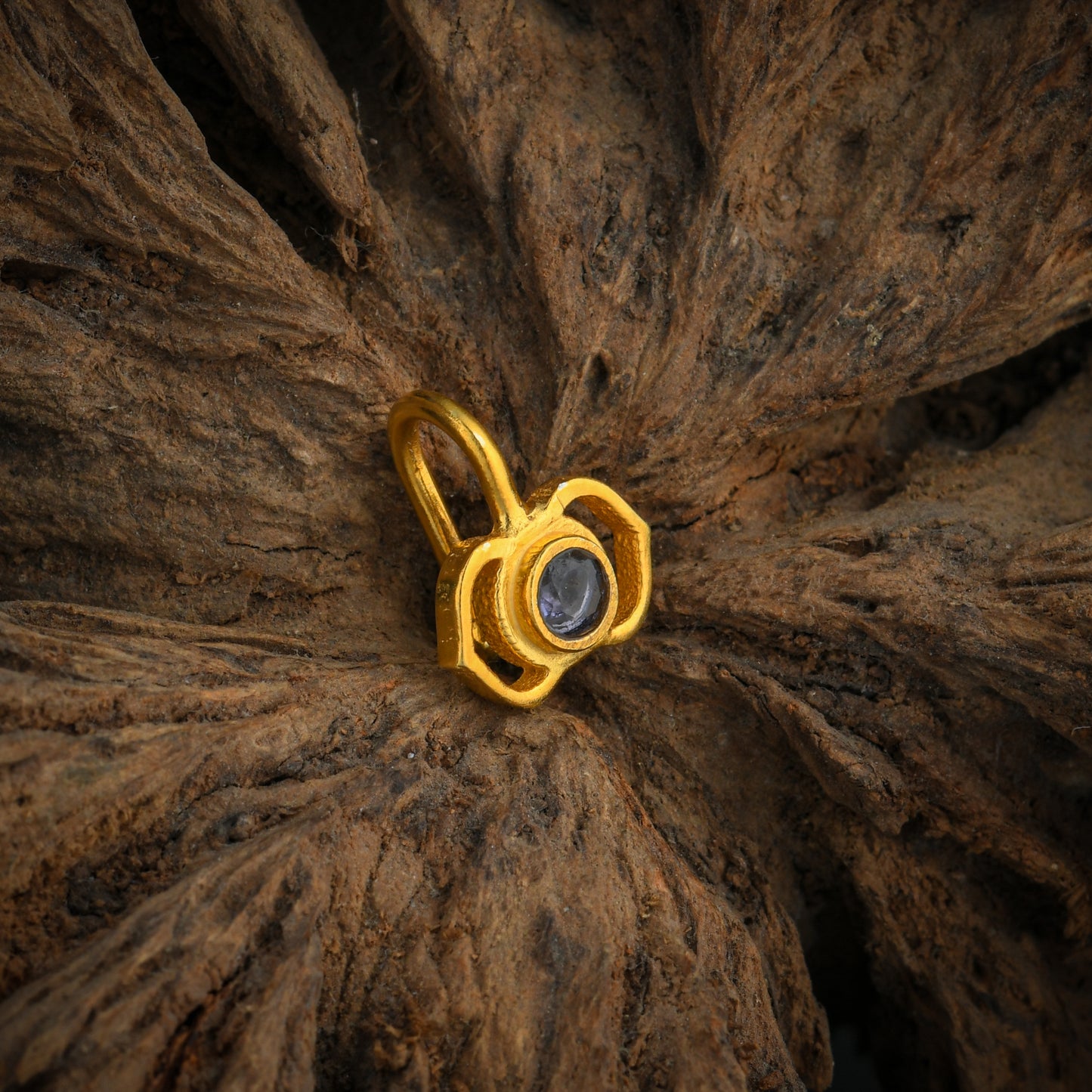 Third Eye Chakra Gold Plated Silver Nose Pin