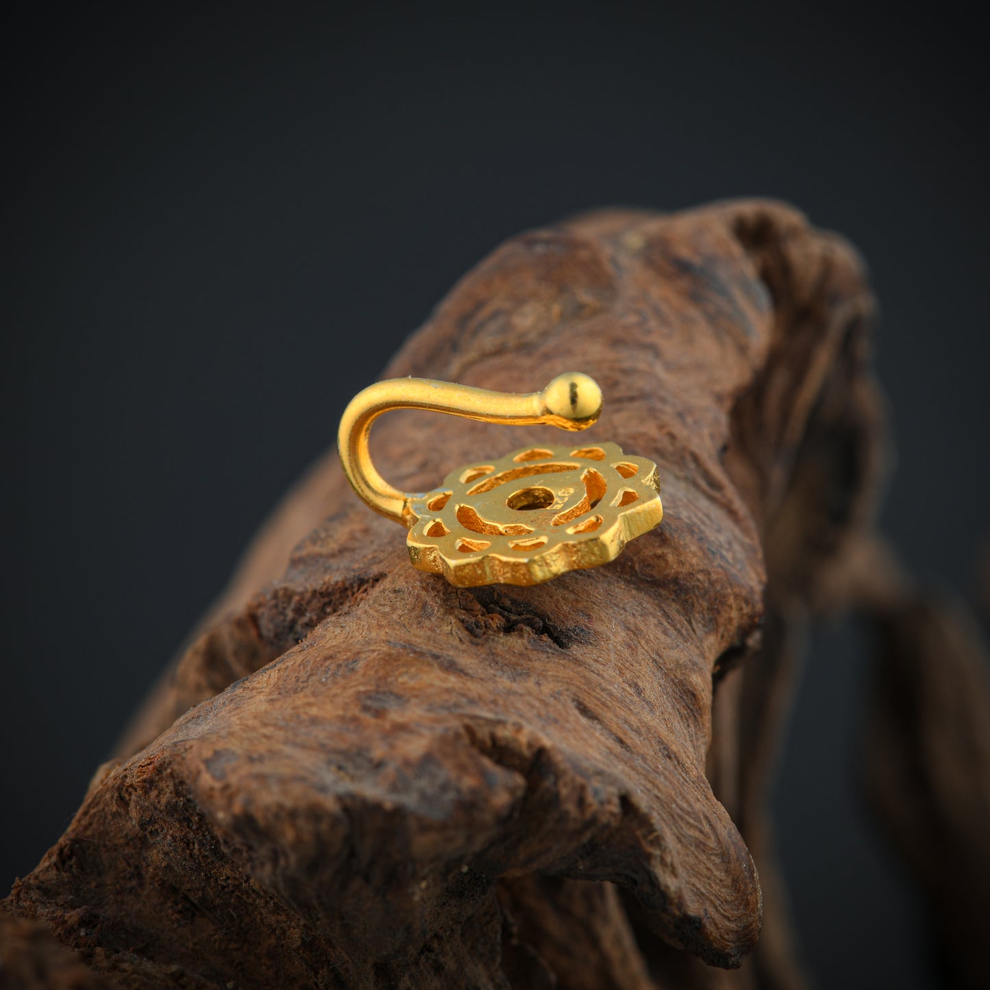 Swadhisthana(Sacral) Chakra Gold Plated Silver Nose Pin