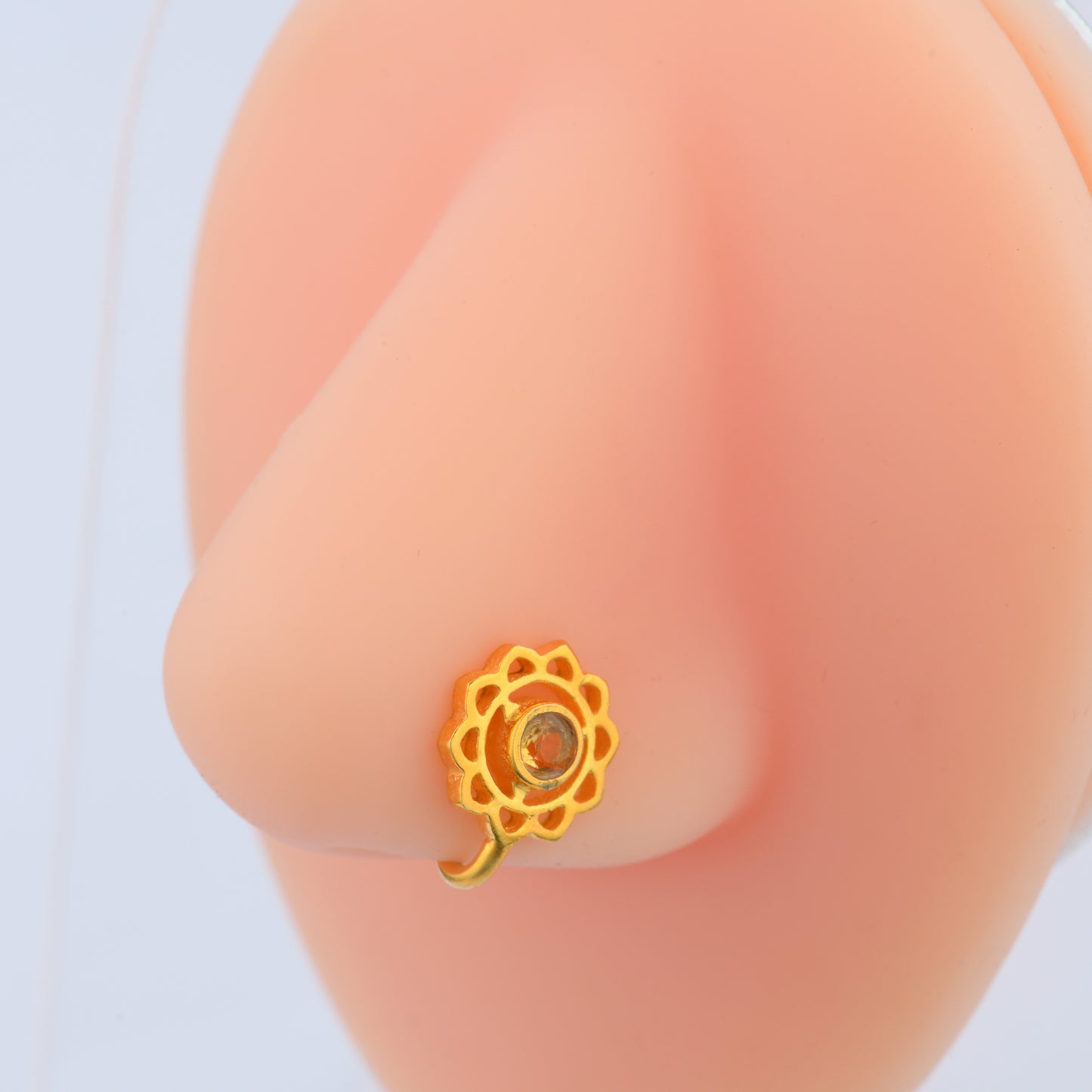 Swadhisthana(Sacral) Chakra Gold Plated Silver Nose Pin