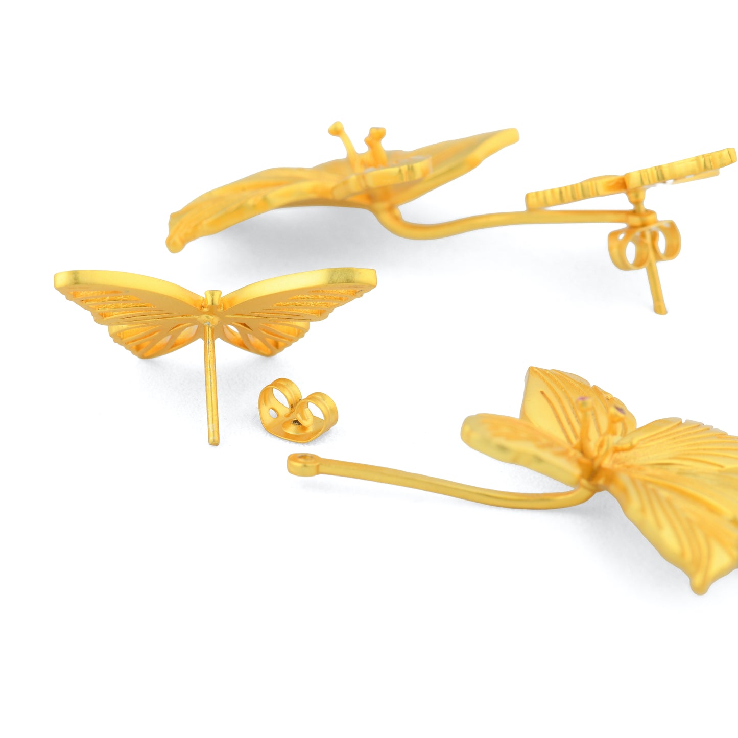 Corbett Butterfly And Kachnar Studs Cum Ear Jackets